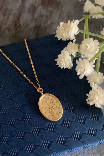 Wisteria London Juniper Gold Wildflower Necklace Wisteria London